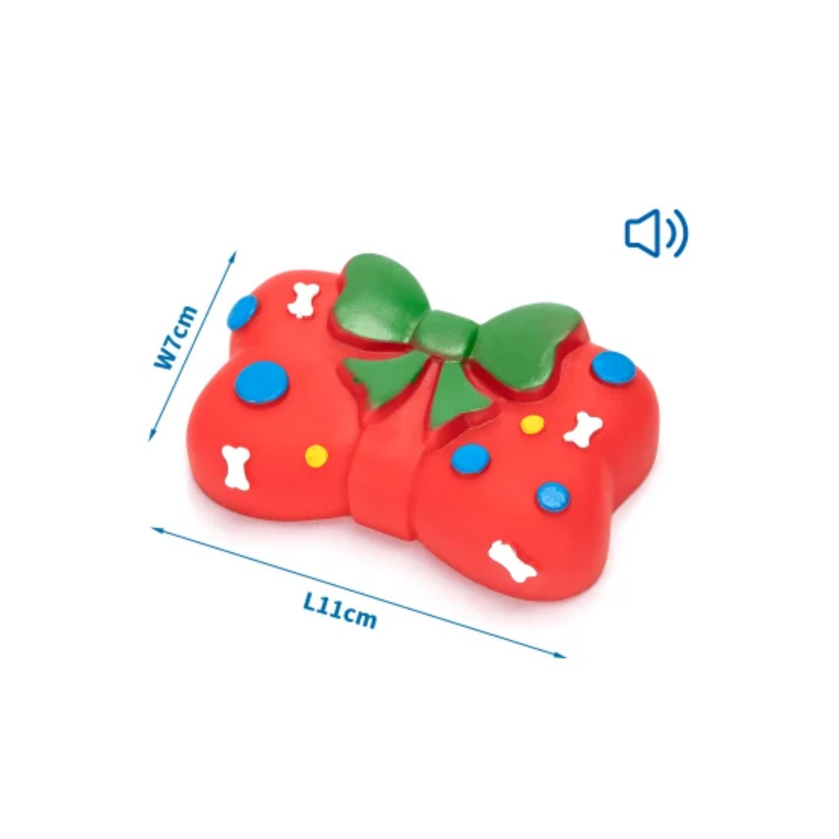 GIOCO NATALIZIO PER CANI A FORMA DI FIOCCO - IN VINILE (L11*W7CM)