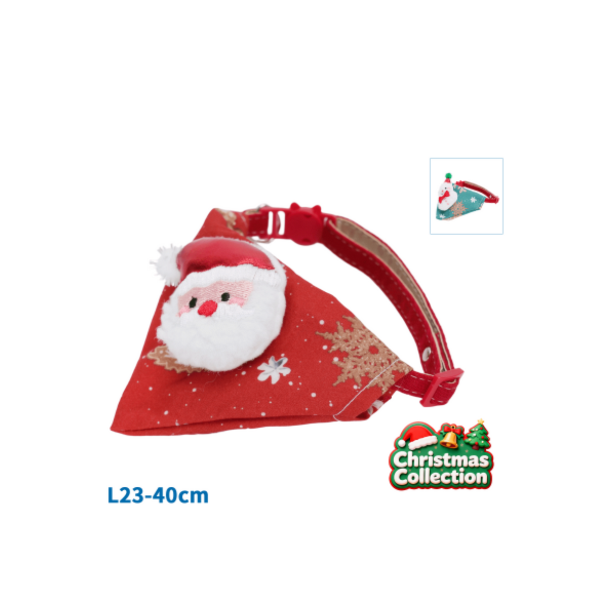 NOBLEZA COLLARINO PER CANI A BANDANA NATALIZIO - L23-40CM