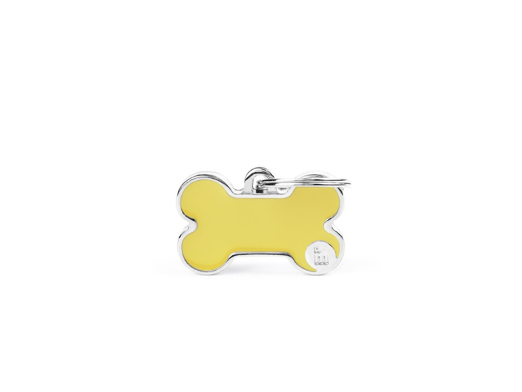 Medaglietta Osso Smaltato Small Giallo