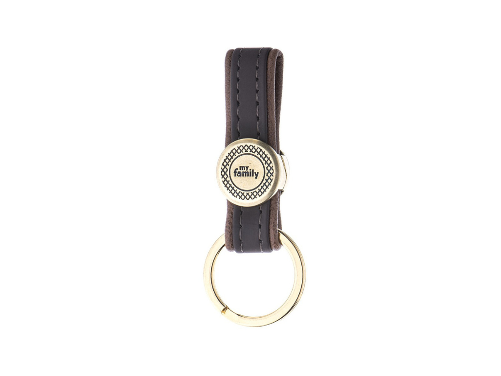 Brown Bilbao Keyring English Brass
