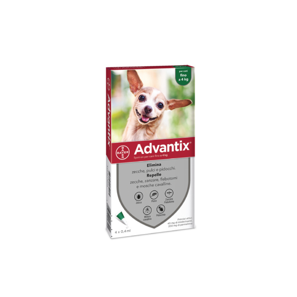 Advantix 4FIALE 0,4 ml Fino a 4 kg