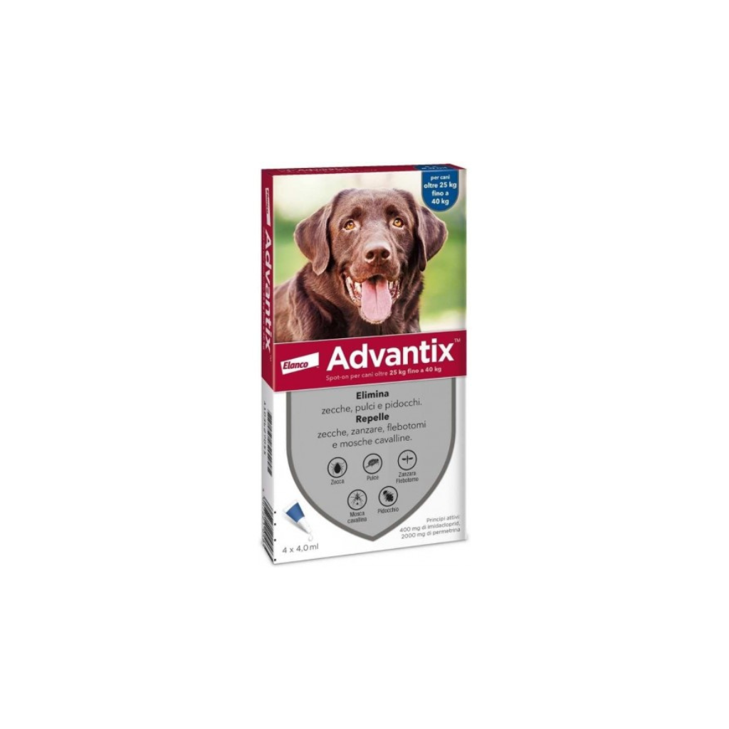 Advantix 4x4 ml. Oltre 25 kg Fino a 40 kg
