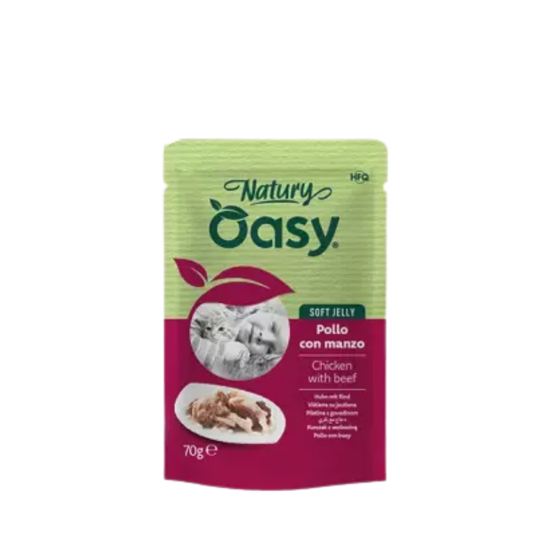 Oasy Cat Soft Jelly - Pollo con Manzo Busta 70 g