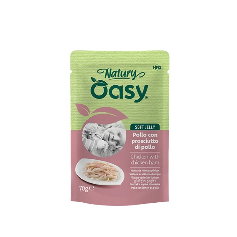 Oasy Cat Soft Jelly - Pollo con Prosciutto di Pollo Busta 70 g