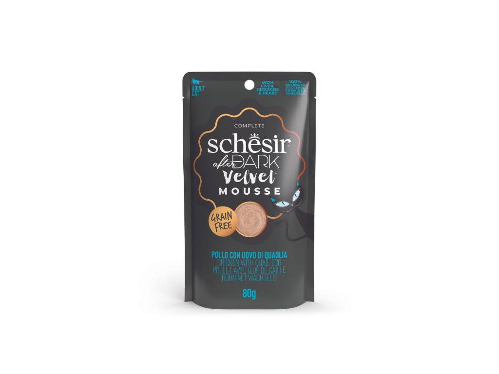 Schesir after dark velvet Mousse pollo con uovo di quaglia