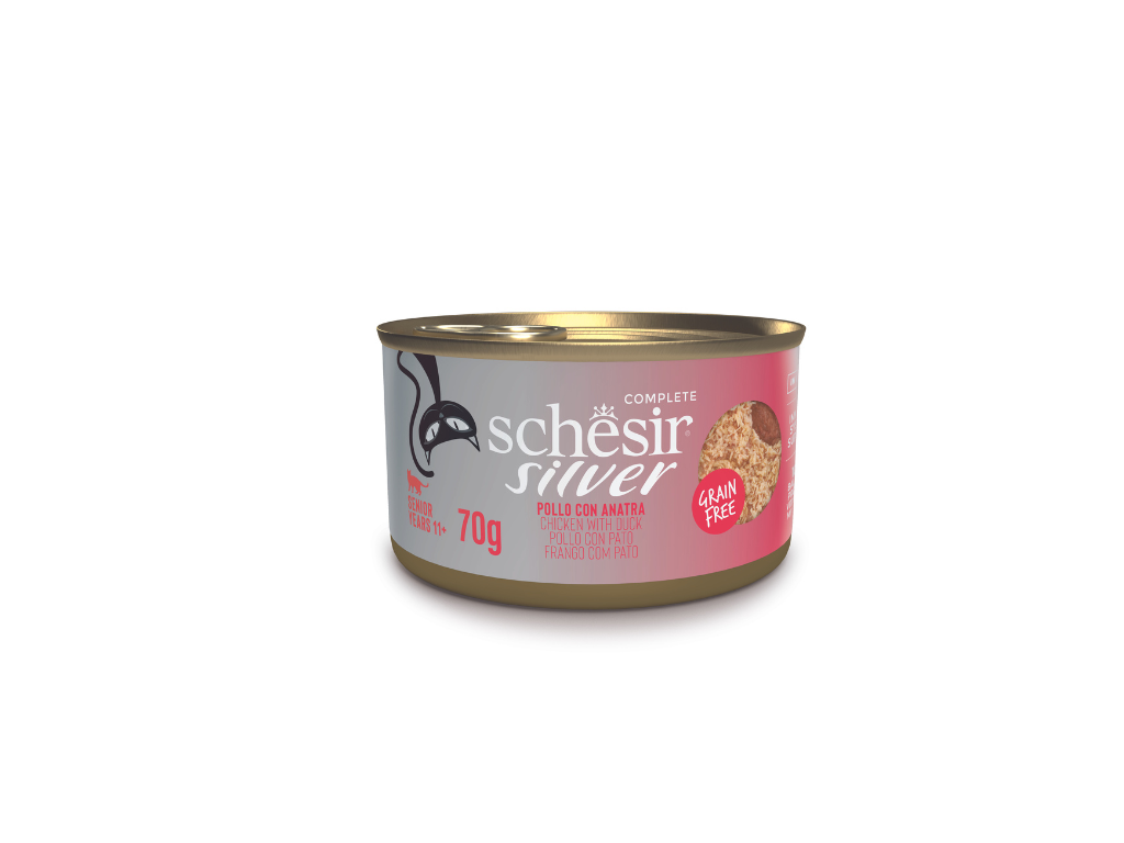 Schesir Silver Mousse Filetti di Pollo con anatra