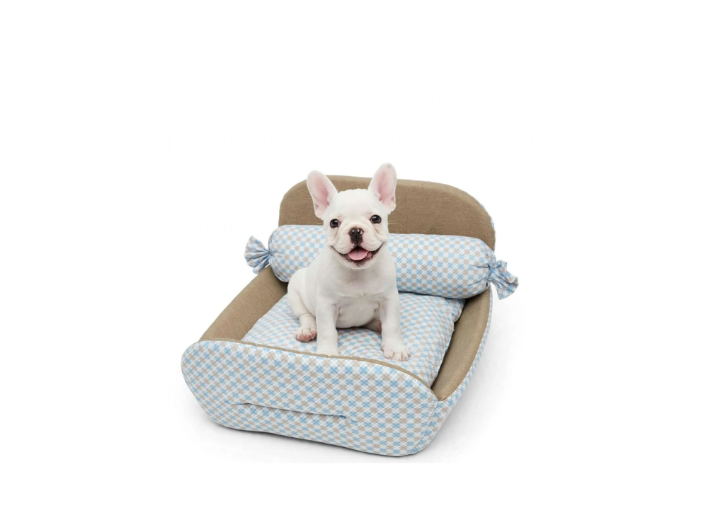 Leo Pet Lettino Culla Cuccioli in Tessuto Azzurro/marrone 45x60 cm