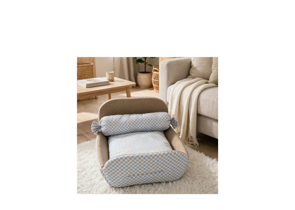 Leo Pet Lettino Culla Cuccioli in Tessuto Azzurro/marrone 45x60 cm