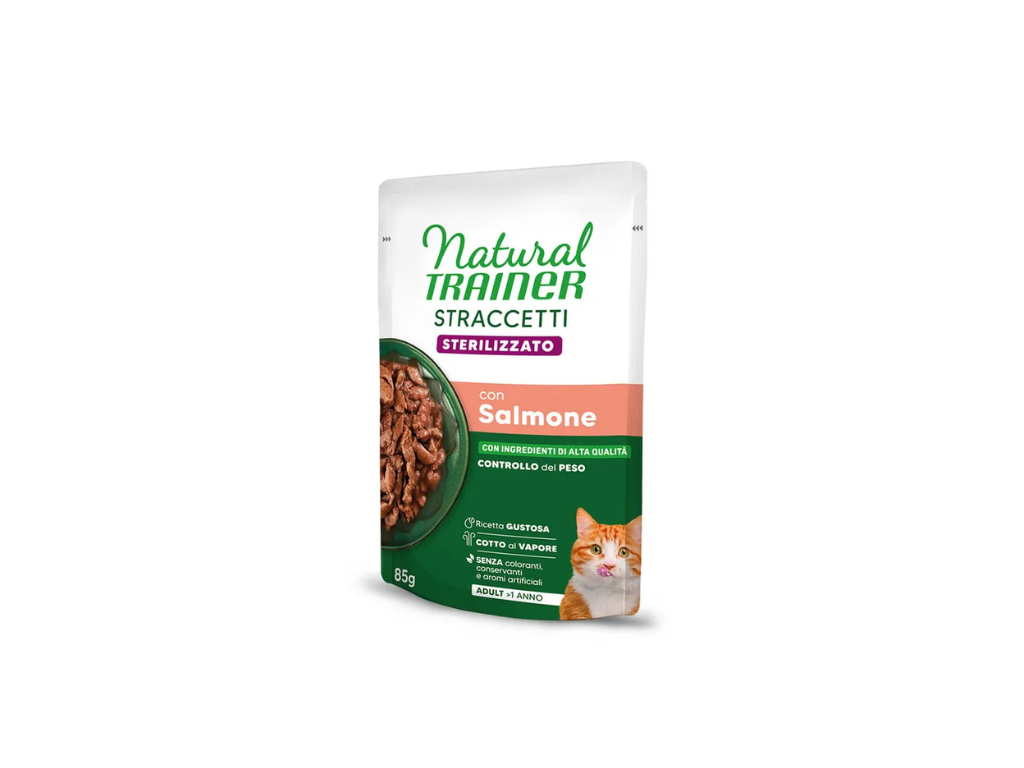 Natural Trainer Straccetti Sterilized Salmon 85 g