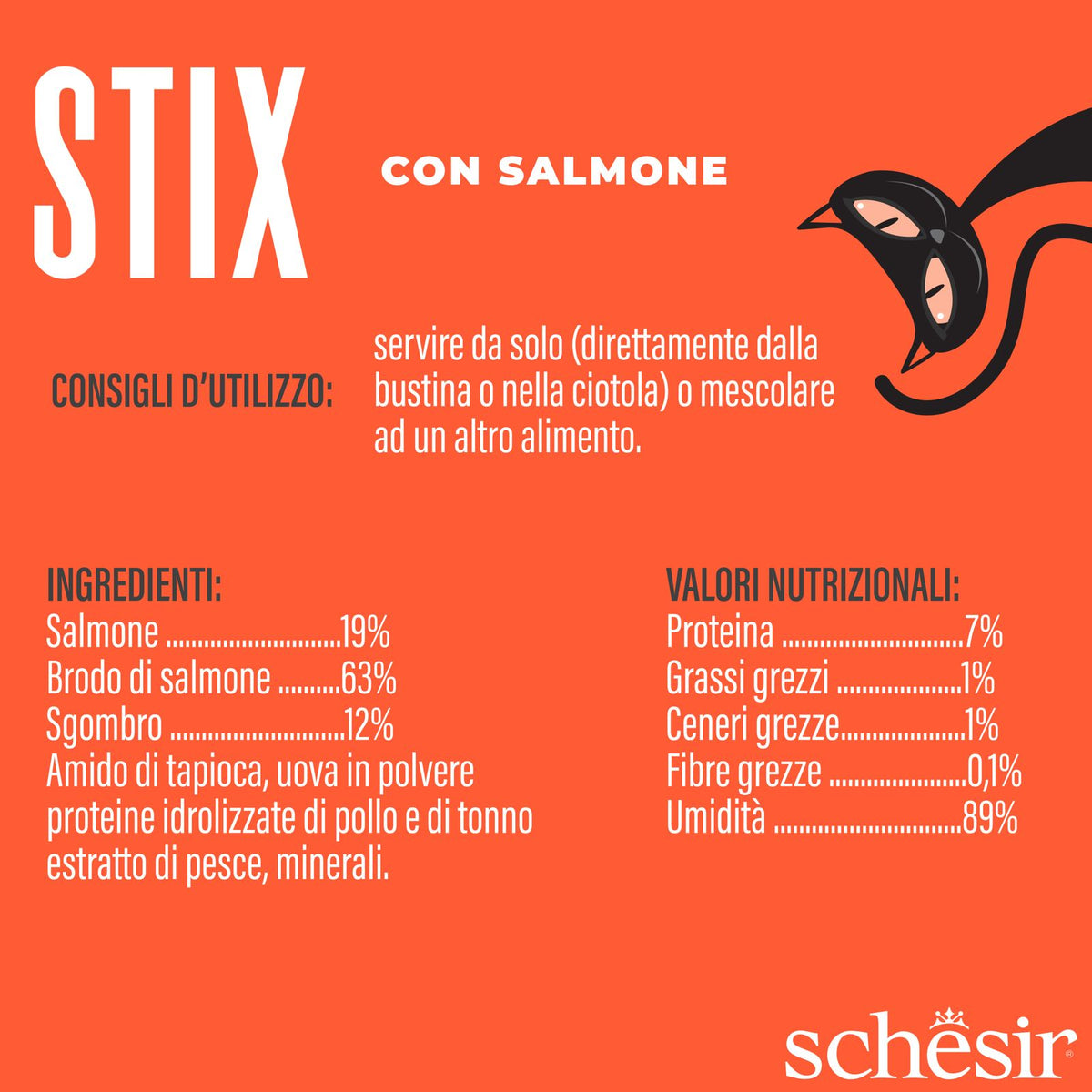 Stix Cat Cream Snack Salmone 6/15 g