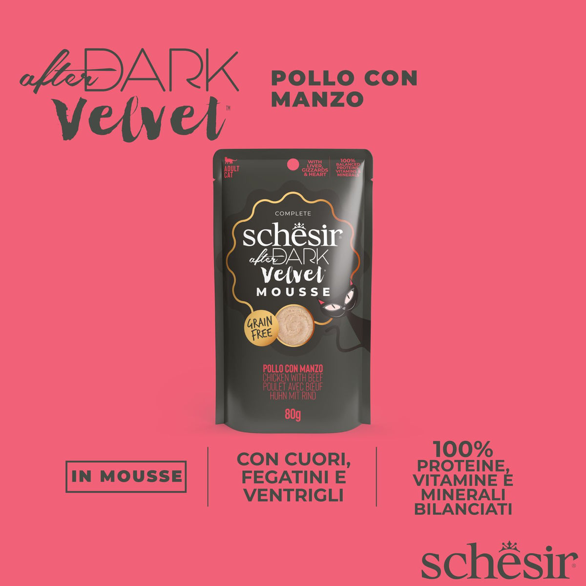 Schesir Velvet Mousse Pollo Manzo 80 g