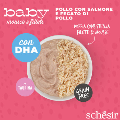 Schesir Baby Mousse e Fillets Pollo Salm 3 -55 g