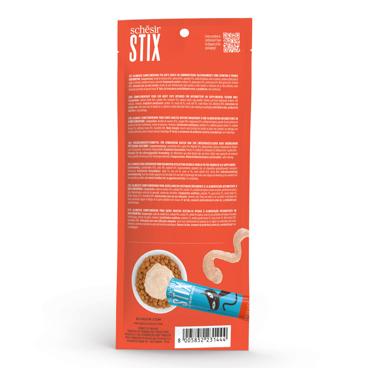 Stix Cat Cream Snack Salmone 6/15 g