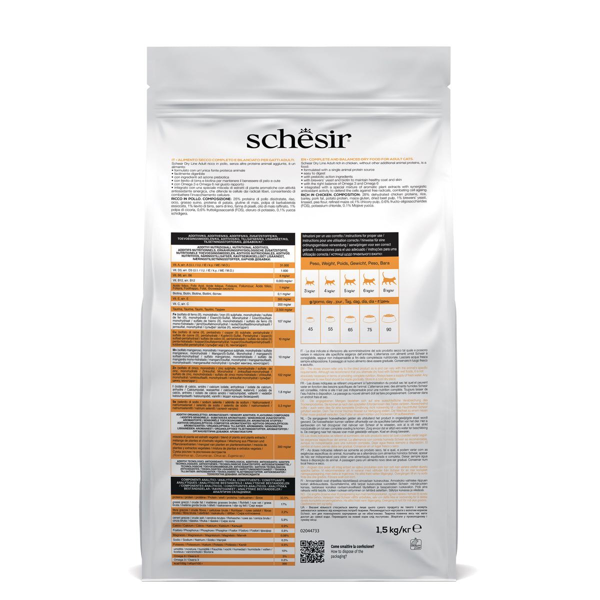 Schesir Dry Original Adult con pollo 1,5 kg