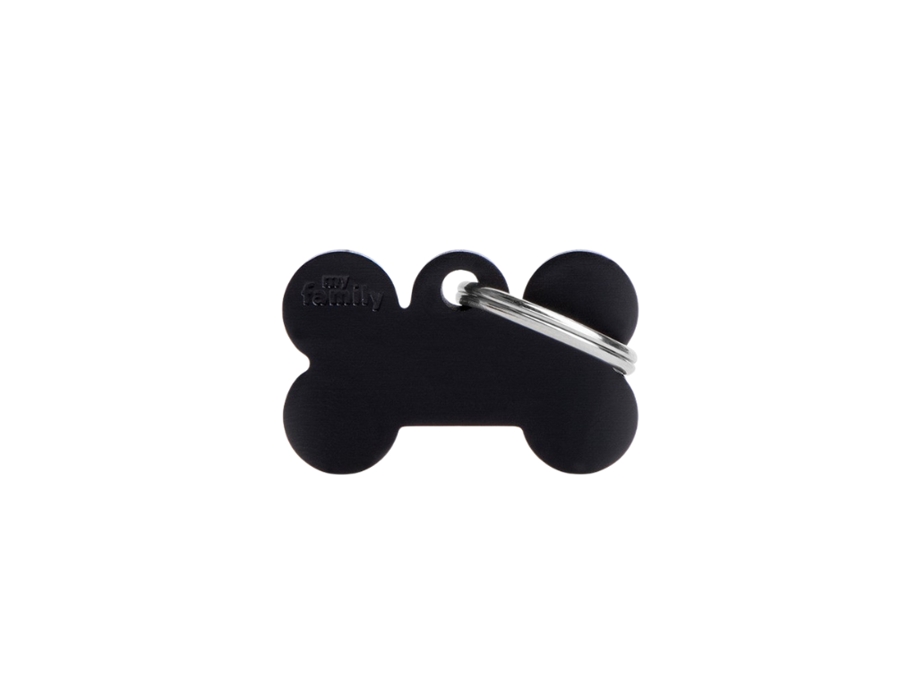 Medaglietta Basic Osso Piccolo in Alluminio Nero