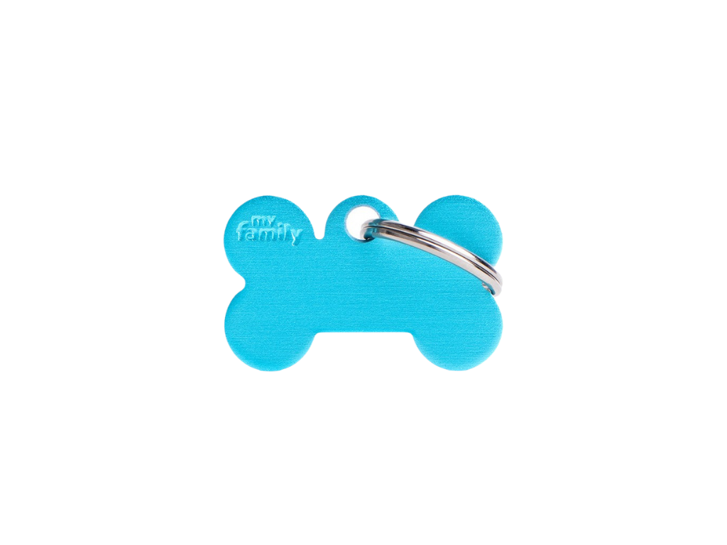 Medaglietta Basic Osso Piccolo in Alluminio Azzurro