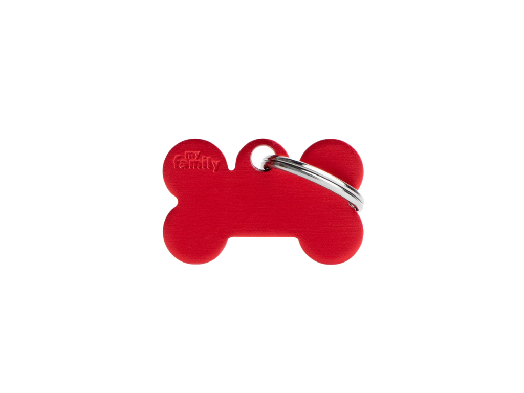 Medaglietta Basic Osso Piccolo in Alluminio Rosso