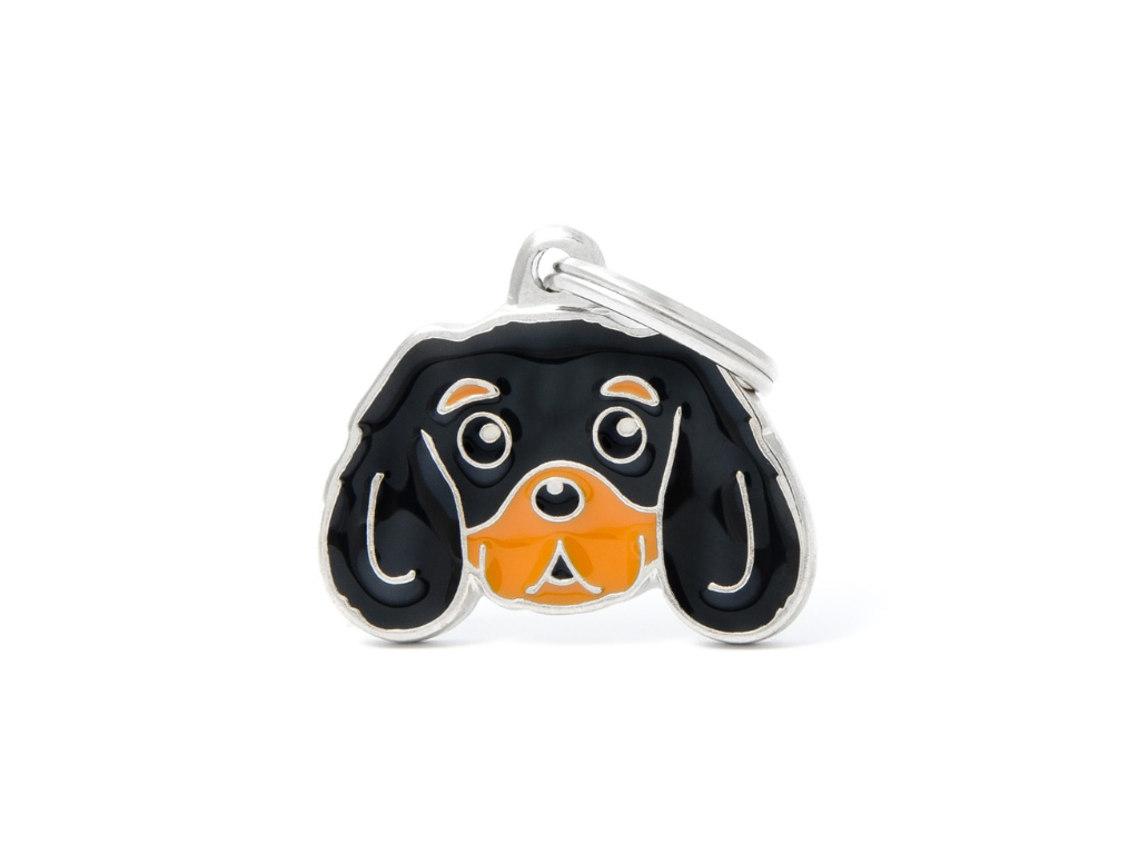 Medaglietta Cavalier King Nero focato