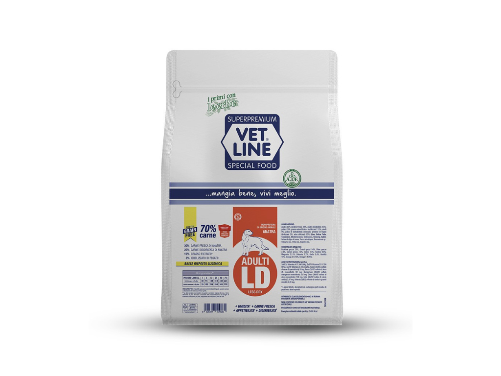 Vet Line Less Dry Adult Anatra 800 g