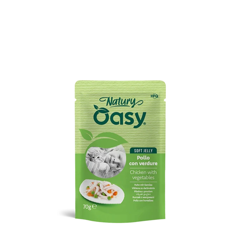 Oasy Cat Soft Jelly- Pollo con Verdure Busta 70 g