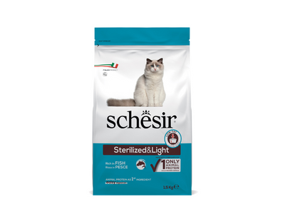 Schesir Dry original sterilized & light con pesce 1,5 kg