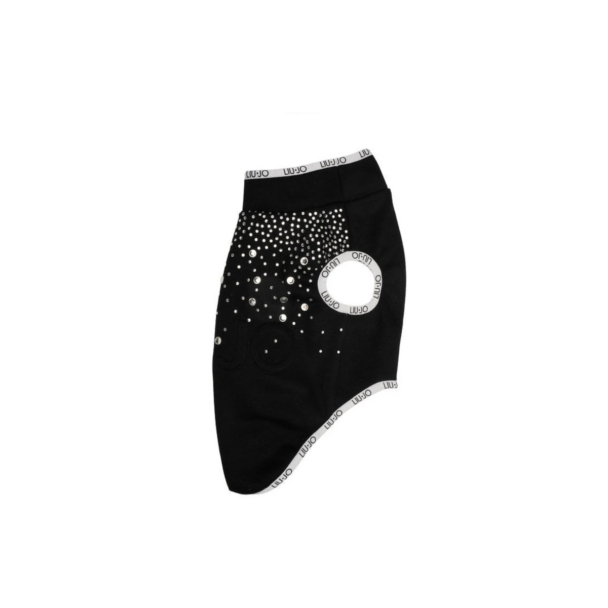 LIU JO FELPA LOGO E BRILLANTINI NERO - L