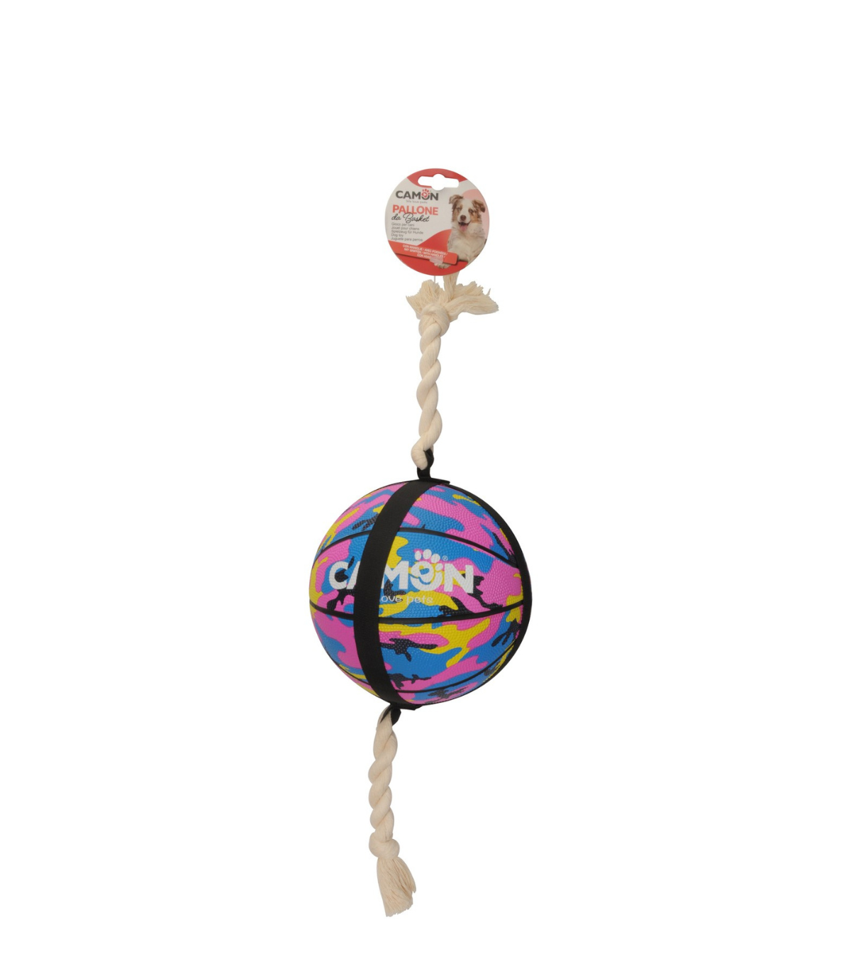 Camon Palla da Basket Multicolor con Maniglie in Corda
