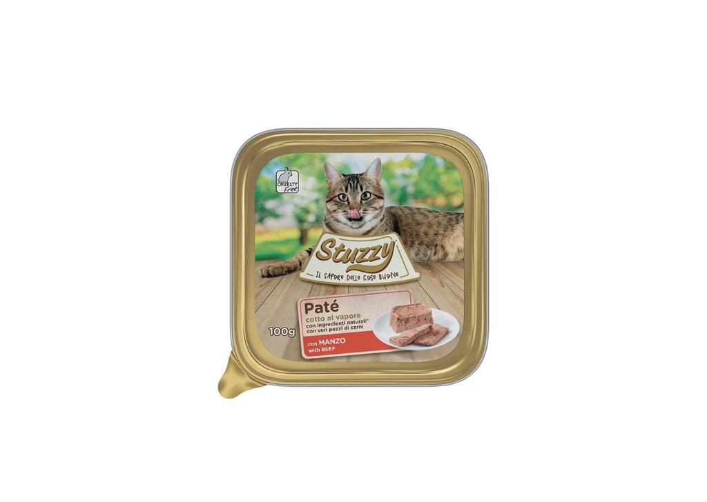 Pacchetto 32 pz – Stuzzy Cat Pate Manzo 100 g