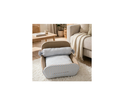 Leo Pet Lettino Culla Cuccioli in Tessuto Azzurro/marrone 45x60 cm