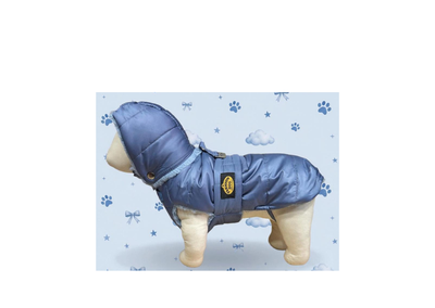 Fashion Dog Cappotto Trapuntato con Fodera in Eco Pelliccia 51 Azzurro