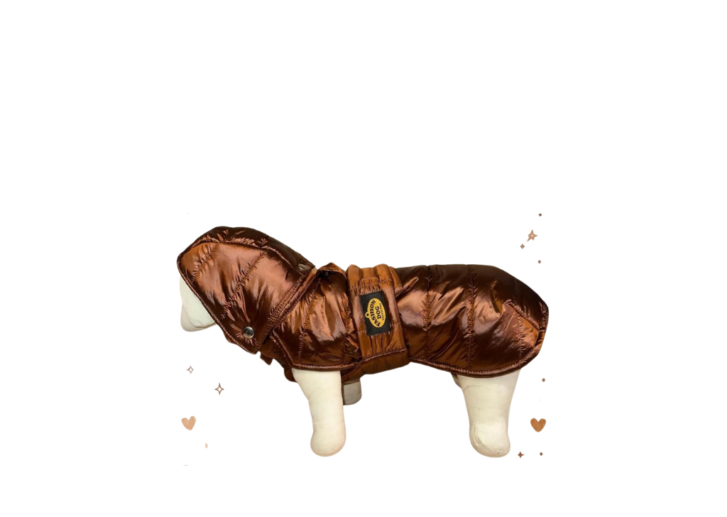 Fashion Dog Impermeabile Trapuntato con Cappuccio Rimovibile 43 Marrone