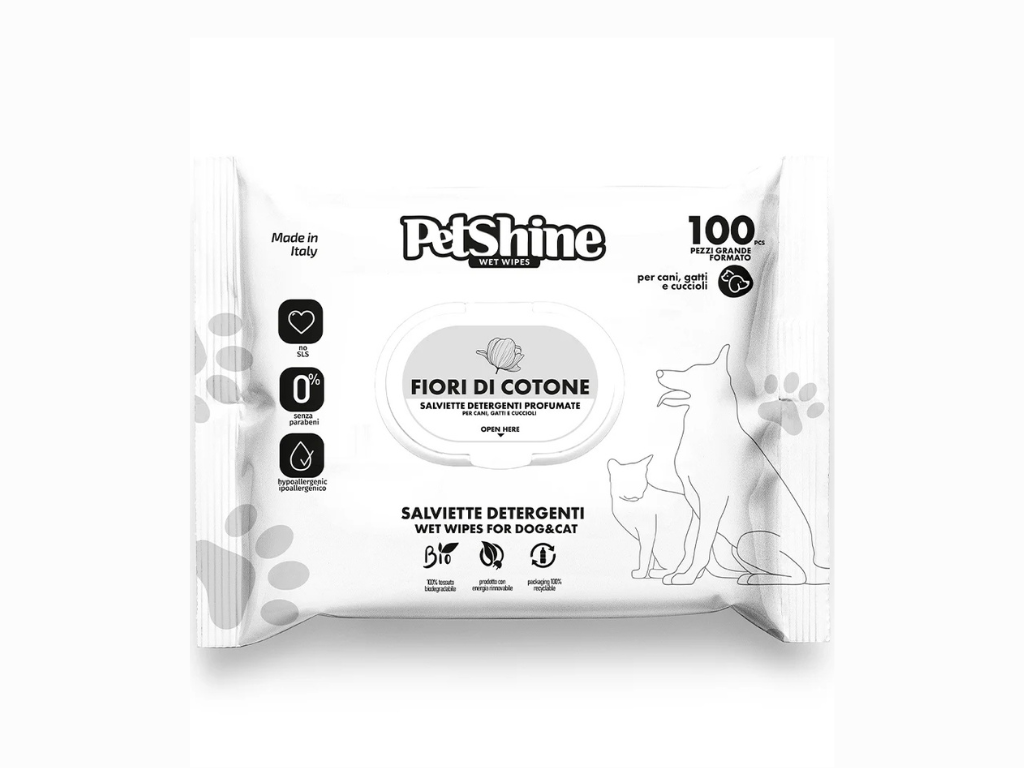 Petshine 100 pz Salviette Fiore di Cotone