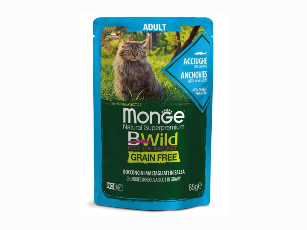 Monge Cat Bwild Acciughe/ortaggi 85 g