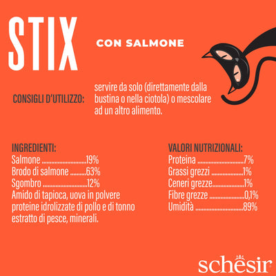 Stix Cat Cream Snack Salmone 6/15 g