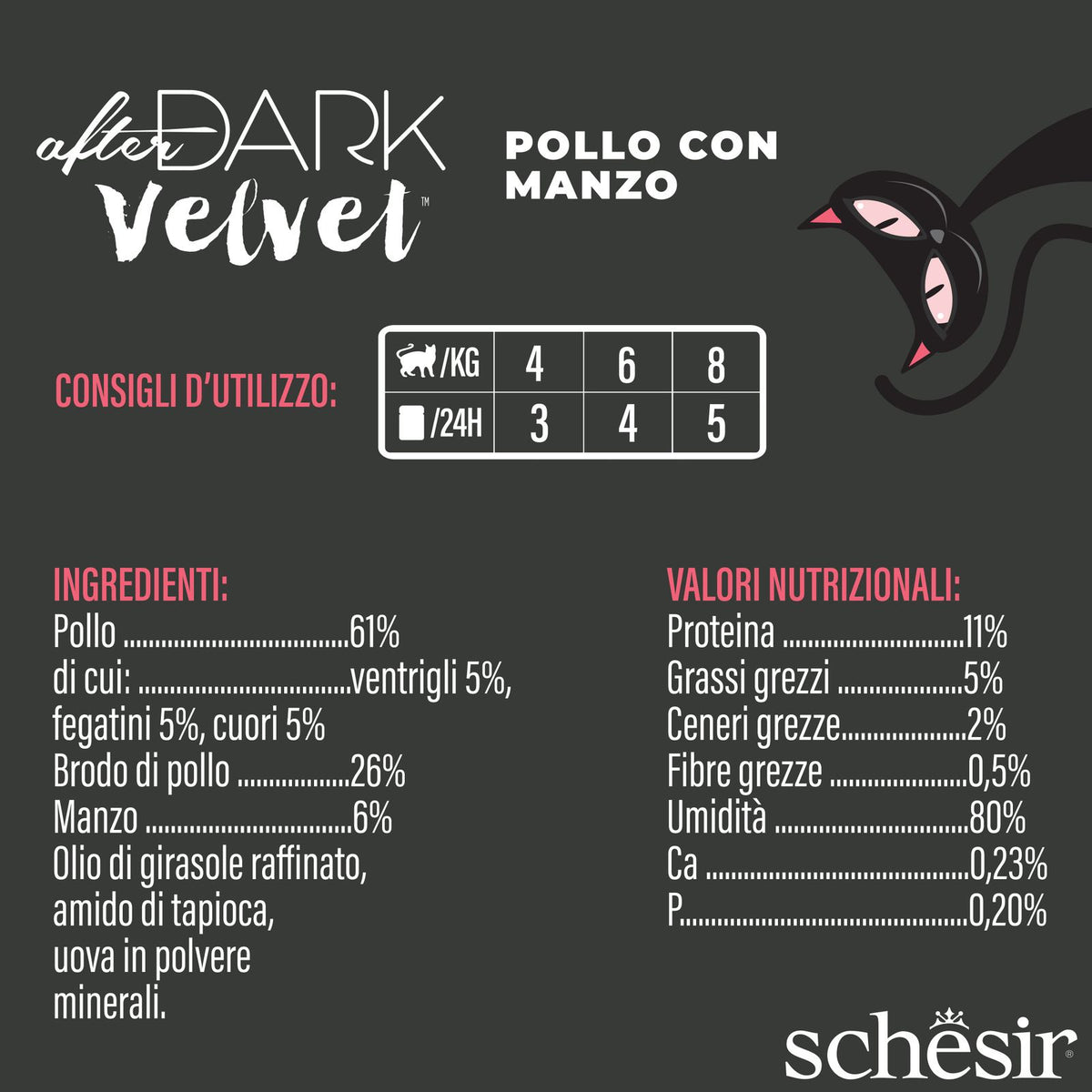Schesir Velvet Mousse Pollo Manzo 80 g