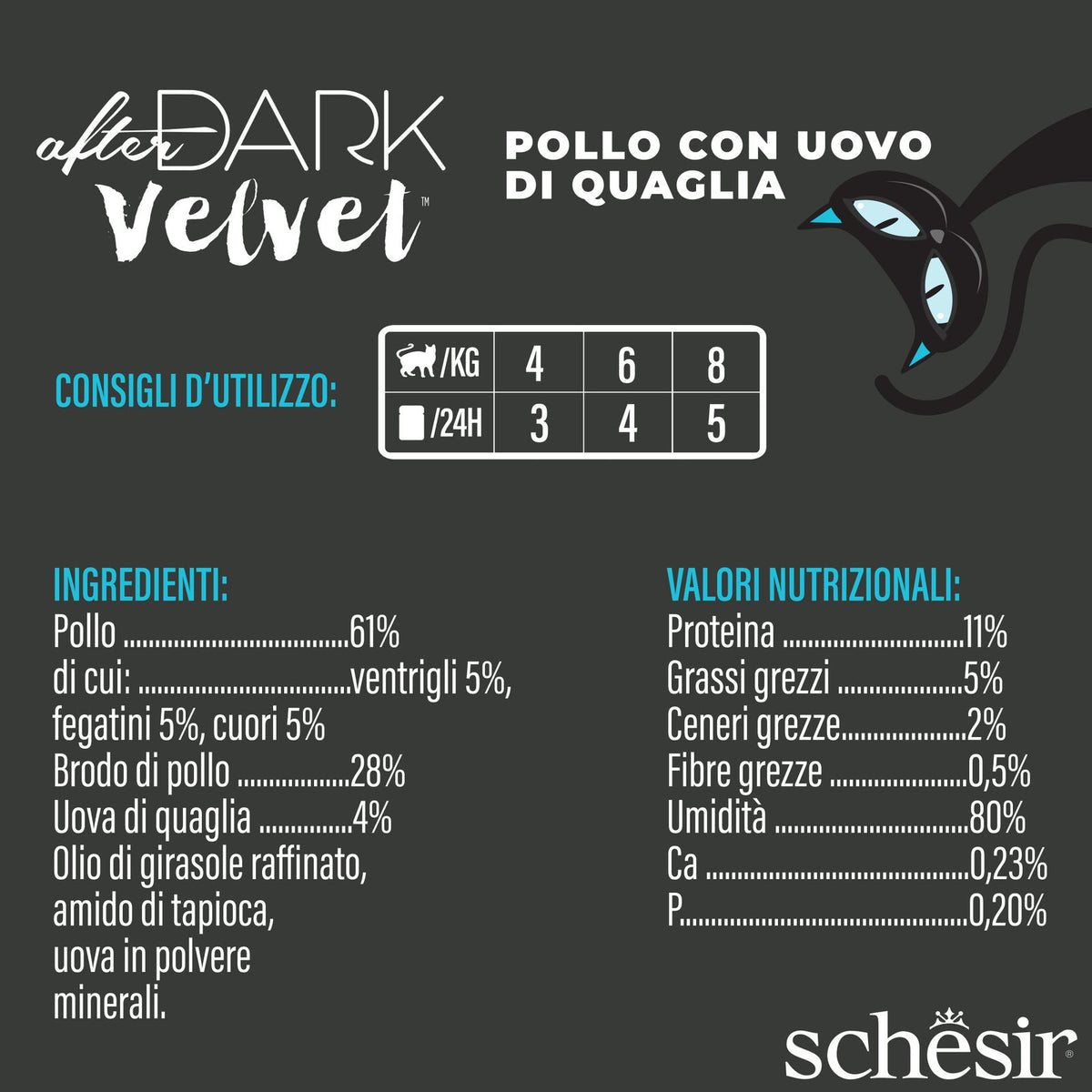 Schesir after dark velvet Mousse pollo con uovo di quaglia
