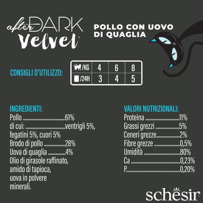 Schesir after dark velvet Mousse pollo con uovo di quaglia