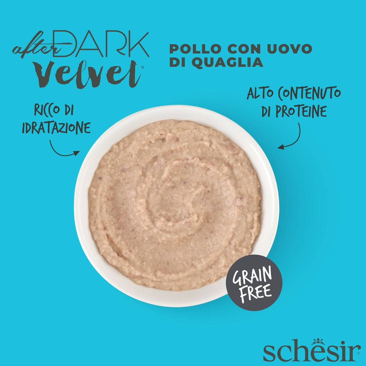 Schesir after dark velvet Mousse pollo con uovo di quaglia
