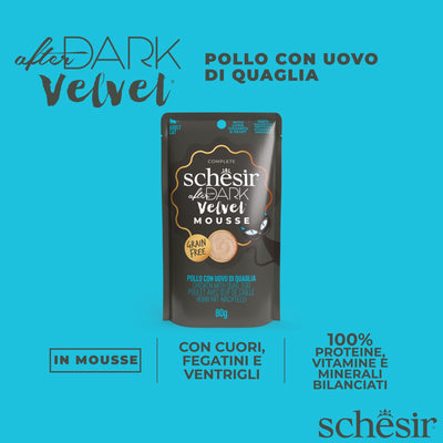 Schesir after dark velvet Mousse pollo con uovo di quaglia